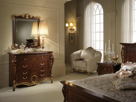 Konsolen Tisch Kommode mit Spiegel Möbel Luxus Set Konsole 2tlg. Made in Italy