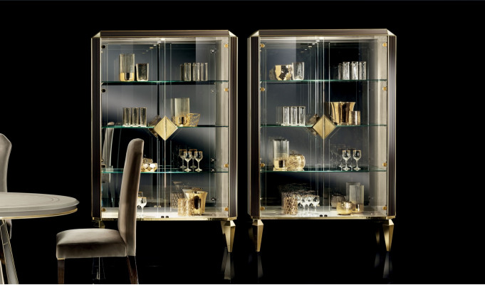 Designér Italský elegantní dřevěný nábytek Moderní styl Skříň Vitrína Obývací pokoj