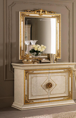 Zrcadlová komoda skříň komody příborník ložnice sada dřevo klasický styl