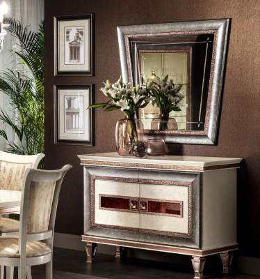 Konsole stůl komoda se zrcadlem luxusní nábytek set konzole 2 kusy. Vyrobeno v Itálii