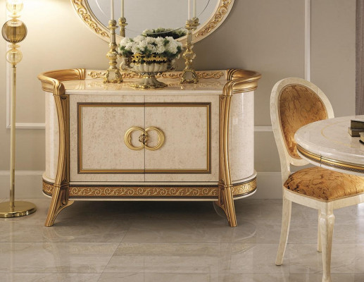 Design nábytek Barokního stylu Komoda Skříň Beige Luxusní dřevo Italský nábytek Nový
