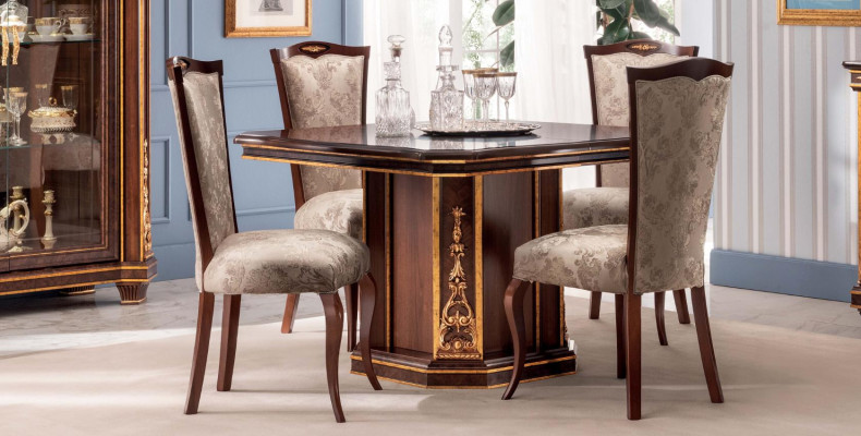 Klasická designérská židle Skutečné dřevo židle Barokní rokokový antik styl Itálie