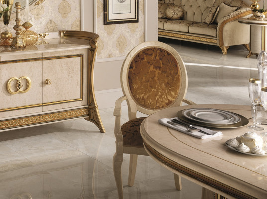 Židle Design Obývací pokoj Jídelna Dřevěné židle Potah opěrky paží arredoclassic