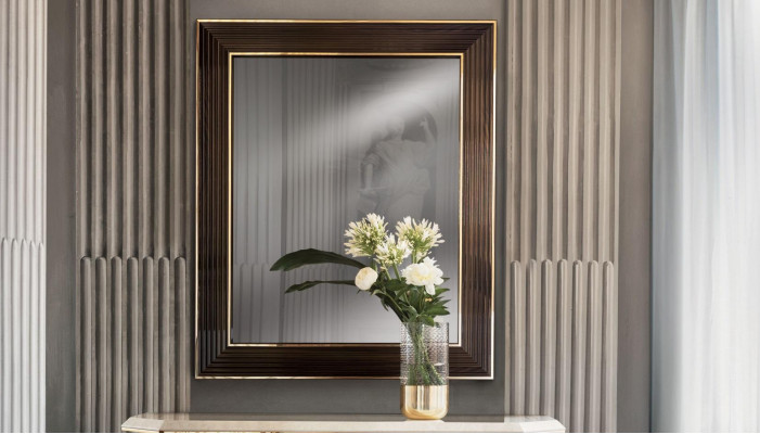 Nástěnné zrcadlo dřevěný rám nábytek arredoclassic 100x120cm dřevěný rám na stěnu