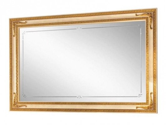 Klasické zrcadlo na stěnu s dřevěným rámem, zlatý nábytek 170x110 cm dřevěný rám na stěnu