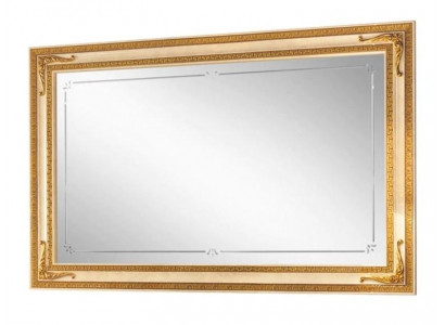 Klasické zrcadlo na stěnu s dřevěným rámem, zlatý nábytek 170x110 cm dřevěný rám na stěnu