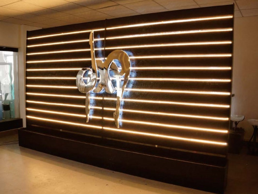 Stěnový panel s LED osvětlením vodní stěna Design Stěny Vodopád