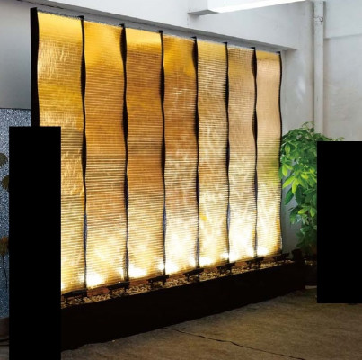 Voda stěny XXL dekorace ze nerezové oceli oddělení na míru LED vodní zed