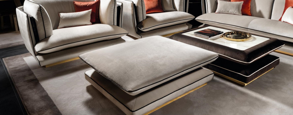 Salón taburet Klubno otomanský pufa textilní designový arredoclassic
