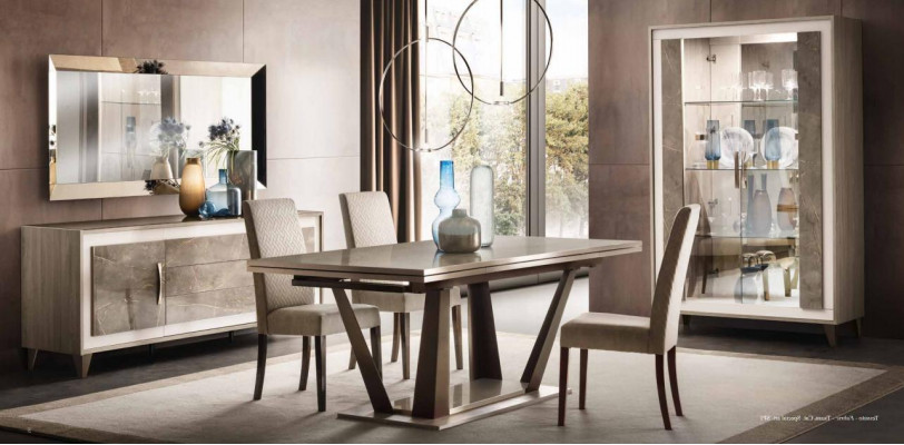 Italský designerský jídelní set - sada židlí a stolu, skupina 5 ks nová