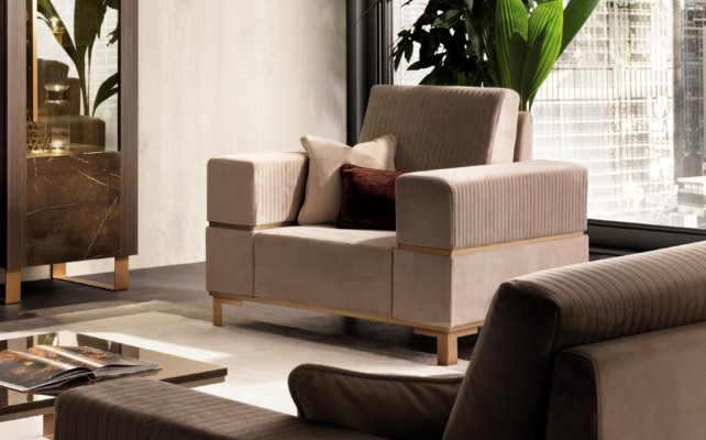Design Luxus Sessel Křeslo Sofa 1-Seater TV Lounge Dvoudílná pohovka arredoclassic