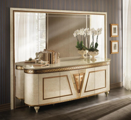 Zrcadlo Dřevěné zrcadlo Designer chodba Obývací pokoj Design 270x215 arredoclassic