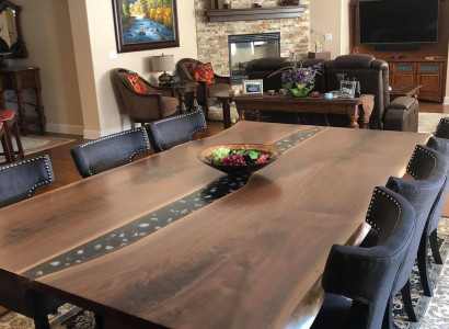 Stůl jídelní stůl stoly epoxidová pryskyřice epoxid vodopád pravé dřevo masivní nábytek.