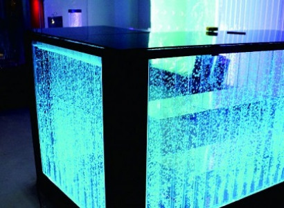 Stůl s břichy Voda Stěna Barový pult Osvětlený stůl s břichy LED Polička Nábytek Nový