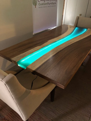 Stul stůl stoly epoxid pryskyřice skutečné epoxy dřevo masivní design nábytek 240x100