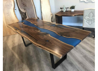 Stůl jídelní stůl stoly epoxidní pryskyřice epoxy skutečné dřevo masivní design nábytek 240x100
