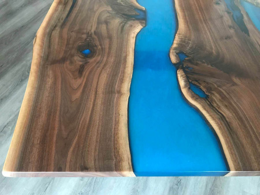 Stůl jídelní stůl stoly epoxidní pryskyřice epoxy skutečné dřevo masivní design nábytek 240x100