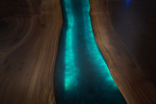 Stůl jídelní stůl stoly epoxidová pryskyřice epoxid masivní design nábytek 240x100 skutečné dřevo