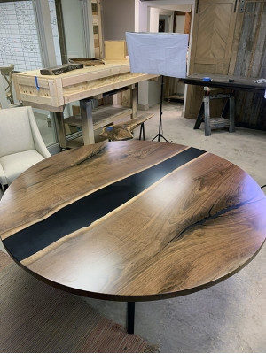 Stůl stůl stoly epoxidová pryskyřice epoxy skutečné dřevo masivní design nábytek 150x150