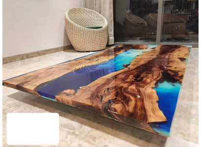 Jídelní stůl Design Stůl Moderní stoly Moře Oceán Řeka Epoxidová pryskyřice Nábytek 200x90