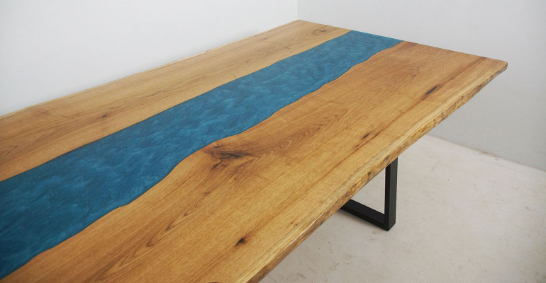 Stůl River Table Z dřeva Pravý dřevěný žulový stůl 260x100 Hrubý