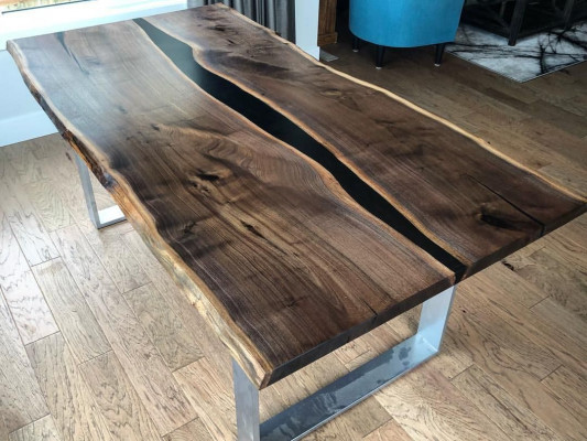 Stůl jídelní stůl stoly epoxidová pryskyřice epoxidové skutečné dřevo masivní designový nábytek 220x90