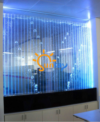 Stěnový panel s LED vodní stěnou s bublinkami vody Designérská dekorativní vodní stěna.