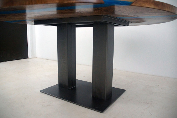 Kolečkový jídelní stůl River Table Skutečné dřevo říční stůl 150 cm Stoly epoxidová pryskyřice