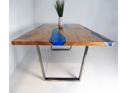 Stoly Jídelní stůl Designový stůl Moderní Moře Řeka Nábytek 220x90 Epoxidová pryskyřice Oceán