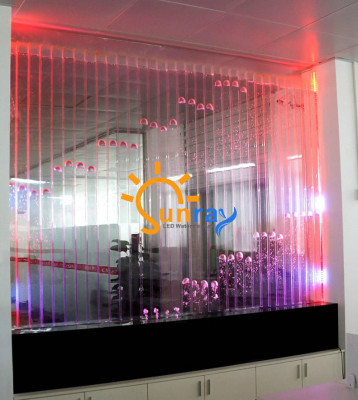 Stěnový panel s LED vodní stěnou s bublinkami vody Designérská dekorativní vodní stěna.
