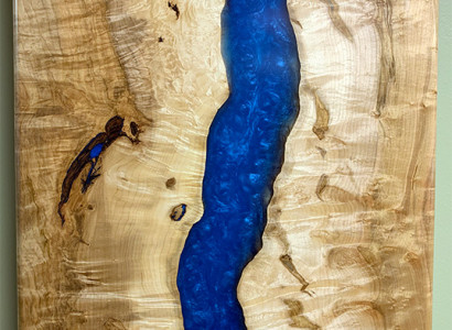 Stůl River Table z masivního dubu 220x100 říční stůl epoxidová pryskyřice moře