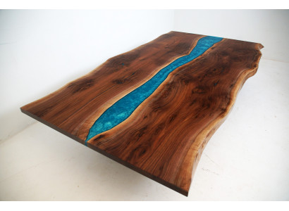 Rekreační stůl řeky River Table Massiv Deko Stoly 240x100 Epoxy Resin Moře