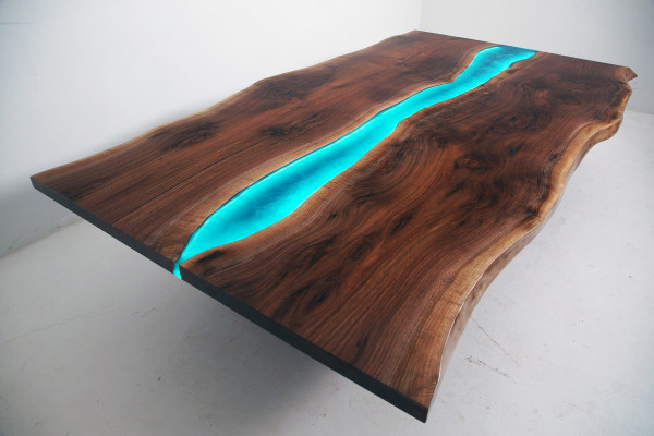 Rekreační stůl řeky River Table Massiv Deko Stoly 240x100 Epoxy Resin Moře