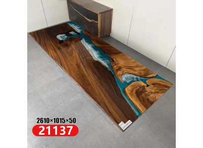 Epoxidová pryskyřice říční stůl Skutečné masivní dřevo Modrá voda Tissche Epoxy