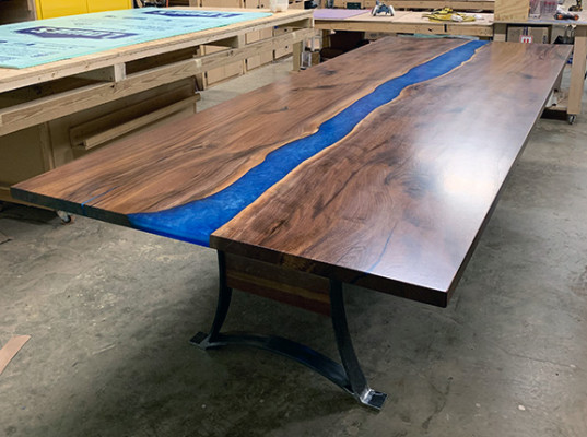 Epoxidharz Esstisch River Table 240x100 Flusstisch Neu Echtes Holz Tische  Epoxidový jídelní stůl River Table 240x100 řeka Nový Skutečné dřevo Stoly