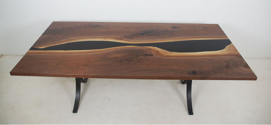 Epoxidový stůl River Table z masivního dřeva skutečného dřeva 240x100 řeka Stůl Nový