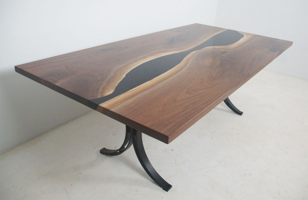 Epoxidový stůl River Table z masivního dřeva skutečného dřeva 240x100 řeka Stůl Nový