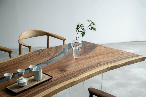 Říční stůl Epoxy Harz Coffee Table Massive Tabulky 240x100 říční stůl