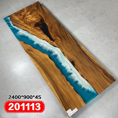 Moderní stůl Designový stůl Živá řeka pryskyřice Moře Nábytek 240x90