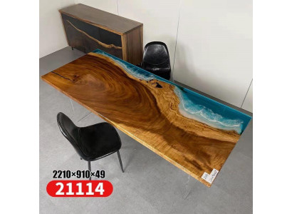 Stůl Jídelní stůl Stoly Živice Epoxid Masivní Design Nábytek 221x91 Skutečný