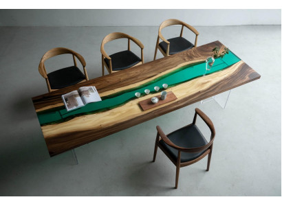 Epoxidový stůl River Table z tvrdého dřeva 220x90
