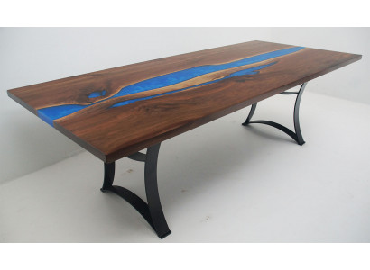 Jídelní stůl Blue River Table Z pravého dřeva 220x90 Stoly Epoxidová pryskyřice Nové