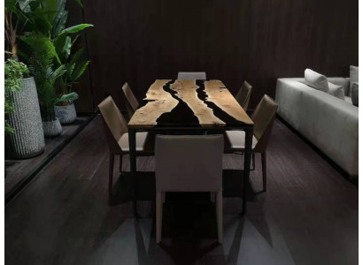 Stůl Black River Table skutečné dřevo řeka stůl 220x90 stoly epoxidová pryskyřice nová