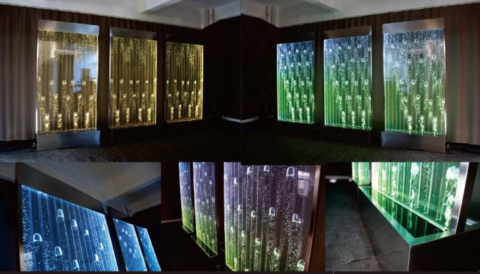 Voda Stěny Moderní příčka LED vodní stěna Osvětlená stěna
