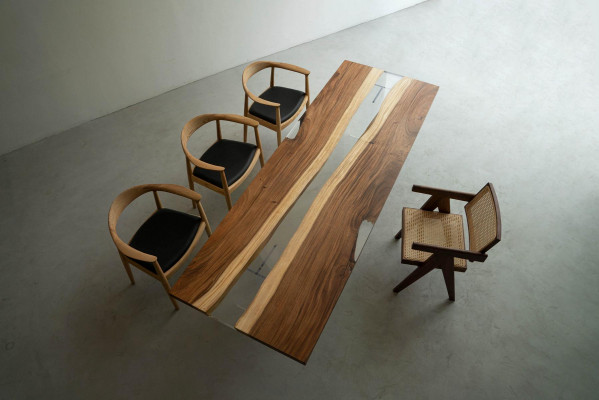 Jídelní stůl River Table, pevný stůl 220x80 řeka stůl moře vodopád.