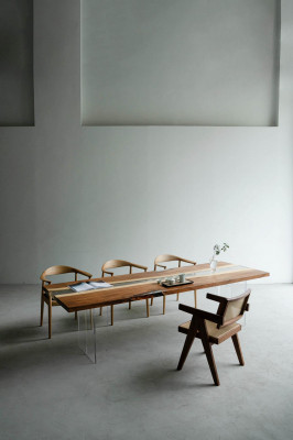 Jídelní stůl River Table, pevný stůl 220x80 řeka stůl moře vodopád.