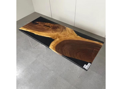 Jídelní stůl Epoxy pryskyřice Masivní stoly 201x81 cm říční stůl Skutečné dřevo