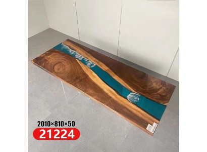 Epoxidový stůl z řeky River Table Masivní 201x81 říční stůl Nový Skutečné dřevo