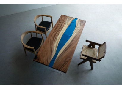 Jídelní stůl River Table masivní stoly 185x85cm říční stůl epoxidová pryskyřice moře