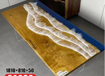 Stoly Jídelní stůl Designový stůl Moderní moře řeka Nábytek 181x81 Epoxy